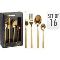 НАБІР ЗОЛОТИХ СТОЛОВИХ ПРИЛАДІВ З 16 ПРЕДМЕТІВ