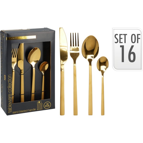 Zestaw sztućców Mondex 16 szt. (złoty)