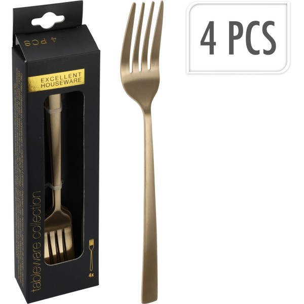 Zestaw widelczyków do ciasta Mondex 4 (złote)
