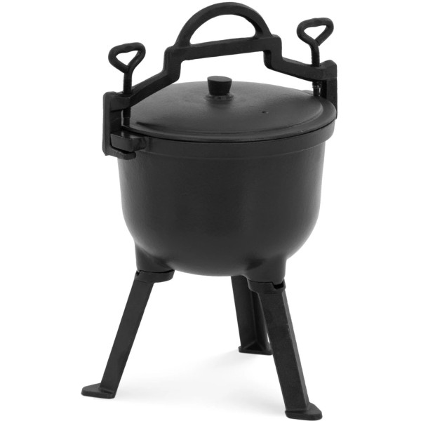 Емальований чавунний мисливський казан з кришкою для вогню, 4 л