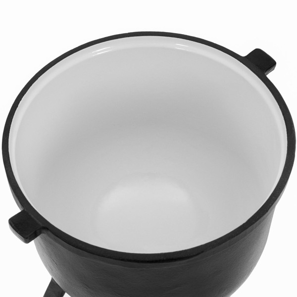 Емальований чавунний мисливський казан з кришкою для вогню, 4 л