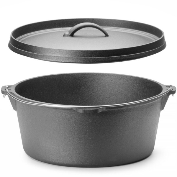 Чавунний казан, мисливський горщик, для приготування на багатті, супів та рагу, діаметр 310 x 155 мм, 7,2 л