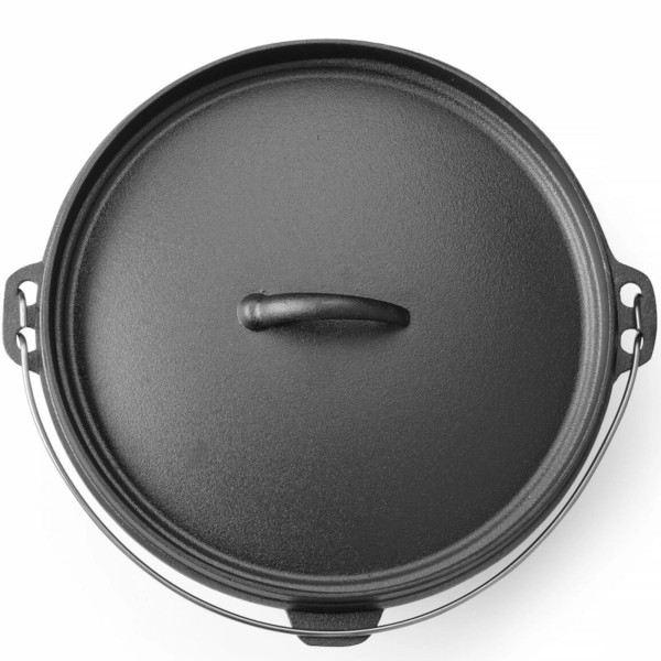 Чавунний казан, мисливський горщик, для приготування на багатті, супів та рагу, діаметр 310 x 155 мм, 7,2 л