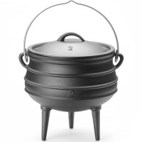 Чавунний казан, мисливський, для приготування на вогні, для супів та рагу, діаметр 245 x 280 мм, 6 л