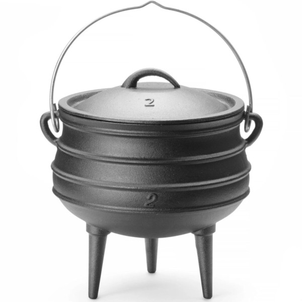 Чавунний казан, мисливський, для приготування на вогні, для супів та рагу, діаметр 245 x 280 мм, 6 л