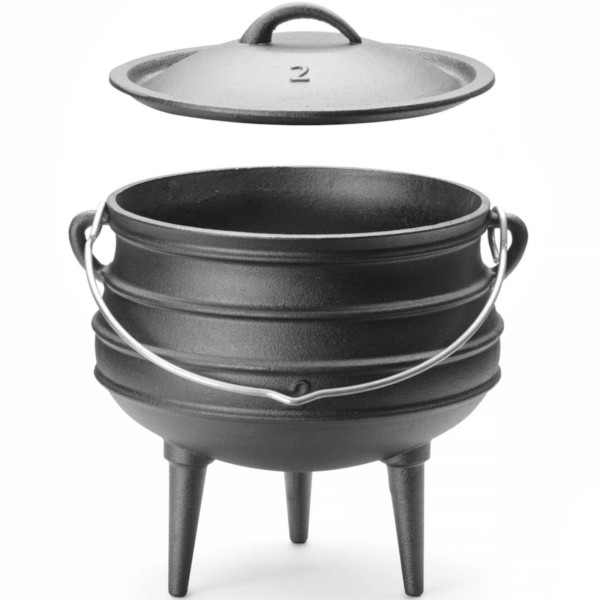 Чавунний казан, мисливський, для приготування на вогні, для супів та рагу, діаметр 245 x 280 мм, 6 л