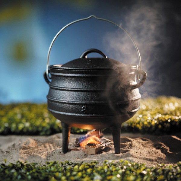 Чавунний казан, мисливський, для приготування на вогні, для супів та рагу, діаметр 245 x 280 мм, 6 л