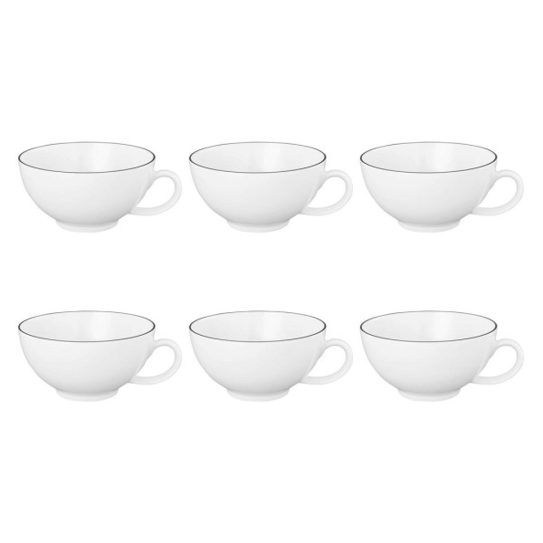 Zestaw filiżanek do herbaty Seltman Weiden LIDO BLACK LINE (6 szt., 200 ml)