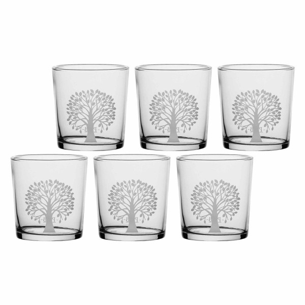Набір із 6 склянок LA PORCELLANA BIANCA BABILA з товстим дном, дерево, 350 мл