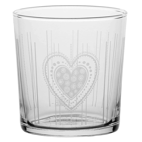 Набір із 6 склянок LA PORCELLANA BIANCA BABILA з товстим дном у формі серця 350 мл