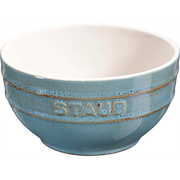 Набір із 4 круглих мисок STAUB SERVING, 14 см, античний бірюзовий колір
