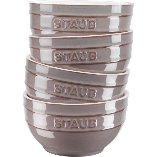 Набір із 4 круглих мисок STAUB SERVING, 14 см, античний графіт