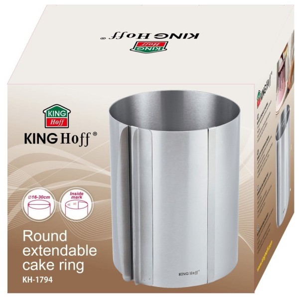 Regulowana forma do tortów Kinghoff KH-1794 (średnica 16–30 cm, wys. 20 cm)