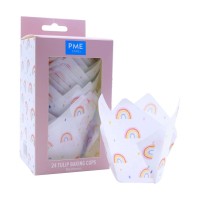Papilotki do muffinek PME (motyw tęczy, 24 szt.)
