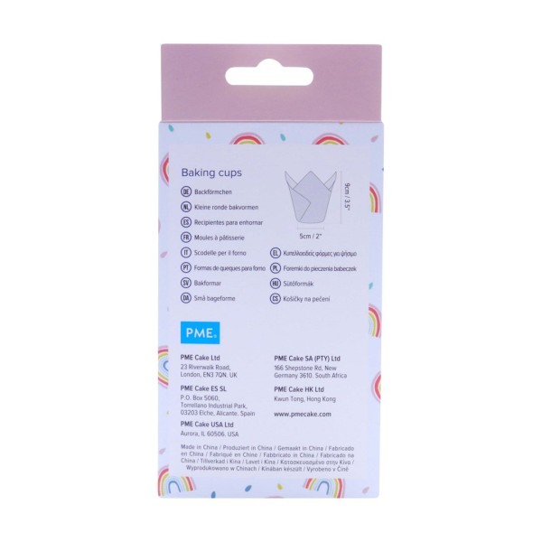 Papilotki do muffinek PME (motyw tęczy, 24 szt.)