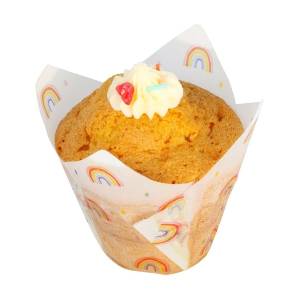 Papilotki do muffinek PME (motyw tęczy, 24 szt.)