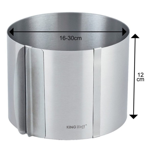 Regulowana obręcz do tortów Kinghoff KH-1792 (średnica 16–30 cm)
