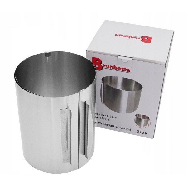 Obręcz do tortów Brunbeste BB-3136 (regulowana 16–30 x 20 cm)