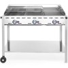 Газовий гриль Green Fire, 3 конфорки, 17,4 кВт, з кришкою та полицею - Hendi 149591