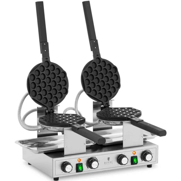 Gofrownica bąbelkowa podwójna Royal Catering TEFLON (2 x 1400 W)