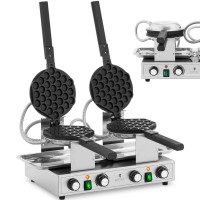 Gofrownica bąbelkowa podwójna Royal Catering TEFLON (2 x 1400 W)