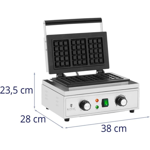Gofrownica do gofrów belgijskich Royal Catering TEFLON (3 sztuki)