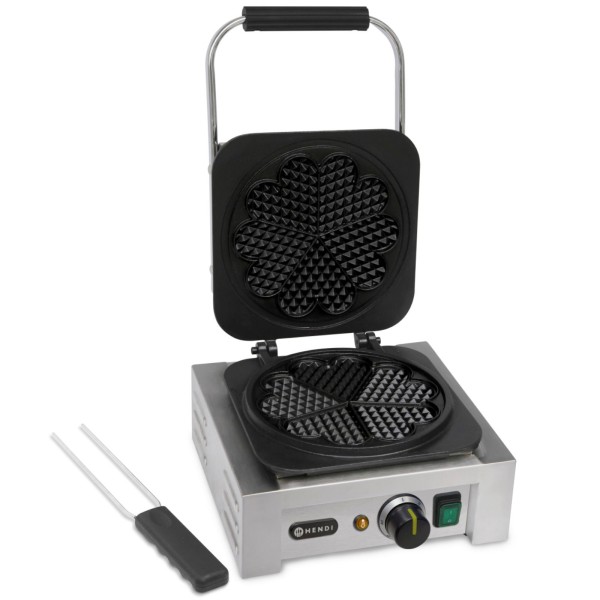 Професійна вафельниця, розетка, 5 вафель у формі серця, діаметр 215 мм, 2200 Вт