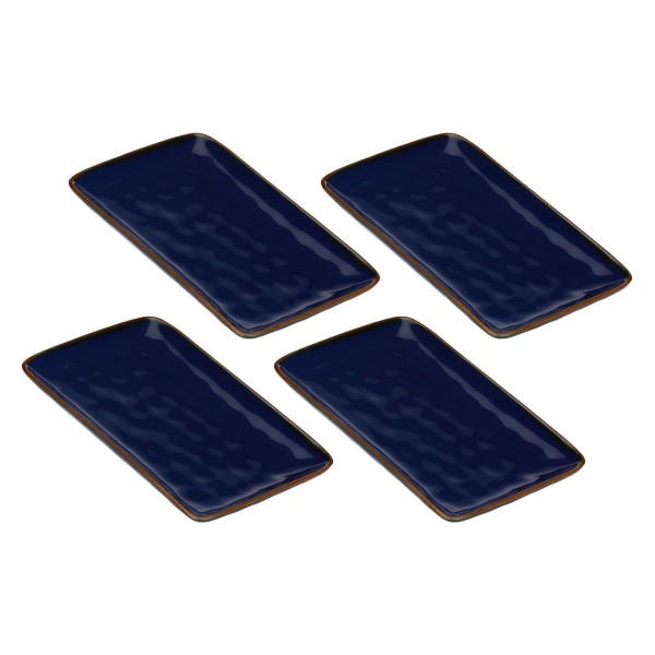 Zestaw tac serwisowych Rose&Tulipani CONCERTO BLU COBALTO (4 szt., 20×13 cm)