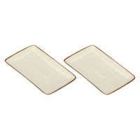 Zestaw tac serwisowych Rose&Tulipani CONCERTO AVORIO (2 szt., 27×19 cm)