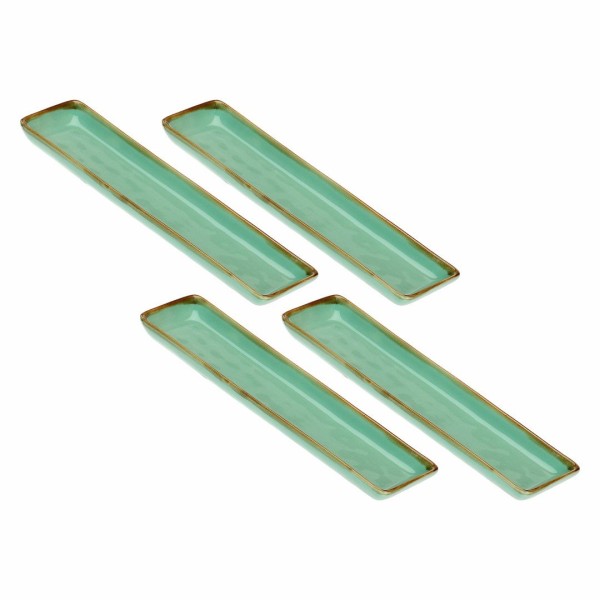 Zestaw tac serwisowych Rose&Tulipani CONCERTO VERDE ACQUA (4 szt., 32×8 cm)