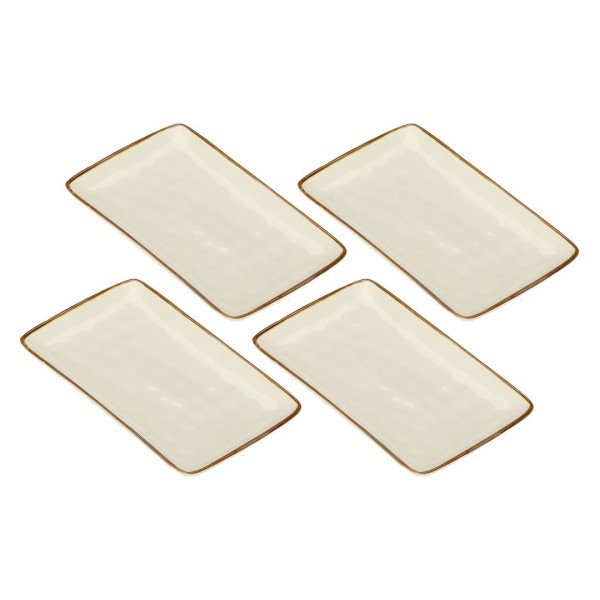 Zestaw tac serwisowych Rose&Tulipani CONCERTO AVORIO (4 szt., 20 x 13 cm)
