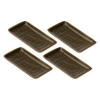 ROSE&TULIPANI CONCERTO GRIGIO TORTORA Набір з 4 прямокутних підносів 20 x 13 см