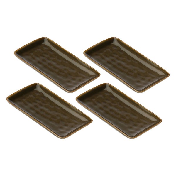 Zestaw tac serwisowych Rose&Tulipani CONCERTO GRIGIO TORTORA (4 szt., 20 x 13 cm)