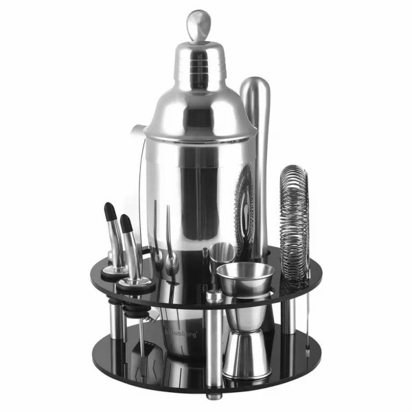 БАРНИЙ НАБІР З 9 ПРЕДМЕТІВ ШЕЙКЕР KLAUSBERG KB-7580 СРІБЛЯСТИЙ