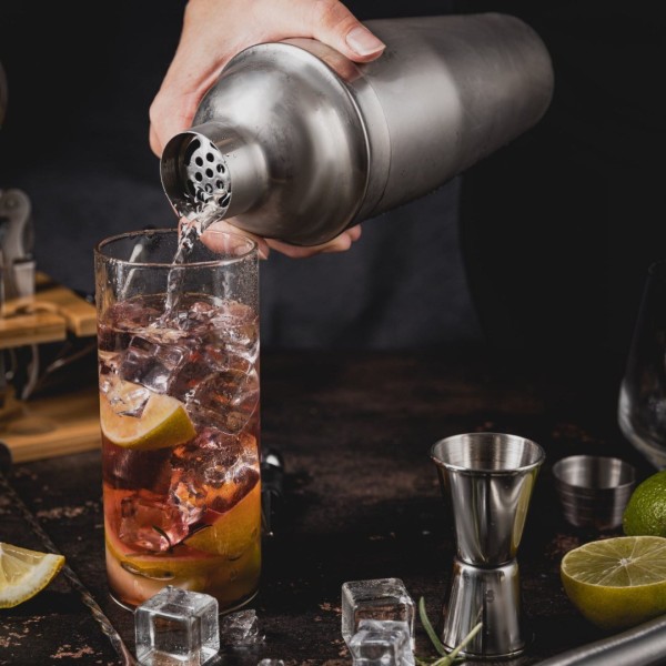 НАБІР БАРМЕНА ДЛЯ НАПОЇВ ТА КОКТЕЙЛІВ, 13-ПРЕДМЕТНИЙ, СРІБНИЙ ШЕЙКЕР KLAUSBERG KB-7654