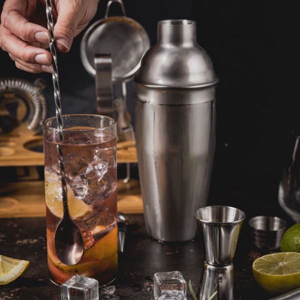 НАБІР БАРМЕНА ДЛЯ НАПОЇВ ТА КОКТЕЙЛІВ, 13-ПРЕДМЕТНИЙ, СРІБНИЙ ШЕЙКЕР KLAUSBERG KB-7654