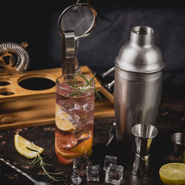 НАБІР БАРМЕНА ДЛЯ НАПОЇВ ТА КОКТЕЙЛІВ, 13-ПРЕДМЕТНИЙ, СРІБНИЙ ШЕЙКЕР KLAUSBERG KB-7654