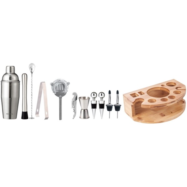 НАБІР БАРМЕРА ДЛЯ НАПОЇВ ТА КОКТЕЙЛІВ, 12-ПРЕДМЕТНИЙ СРІБНИЙ ШЕЙКЕР KLAUSBERG KB-7655