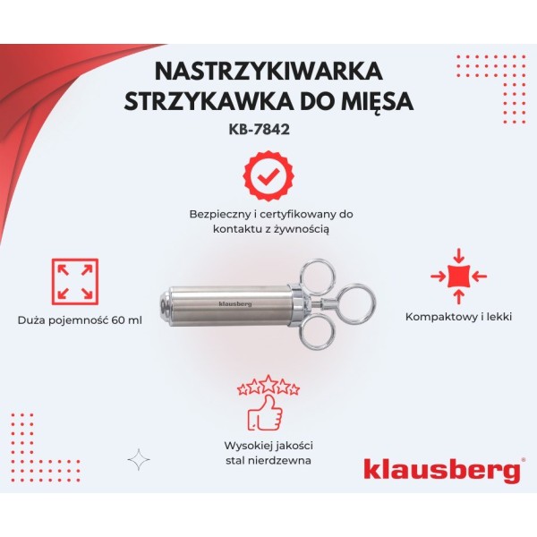 Strzykawka do marynowania mięsa Klausberg KB-7842 (60 ml)