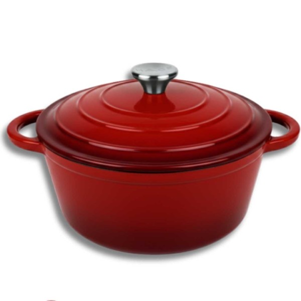 Garnek żeliwny HAGE 26cm 5L (czerwony)