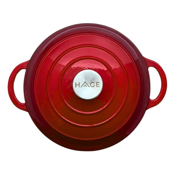 Garnek żeliwny HAGE 26cm 5L (czerwony)