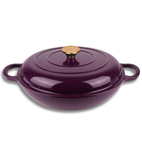 Garnek żeliwny emaliowany HAGE EGGPLANT (30 cm, 3 l)