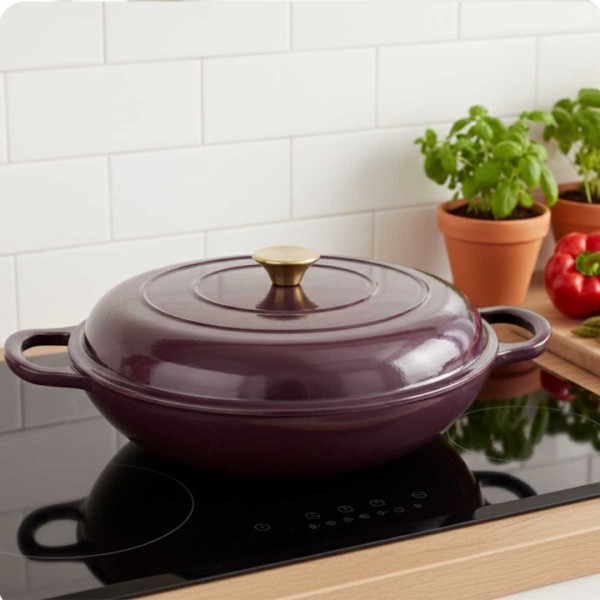 Garnek żeliwny emaliowany HAGE EGGPLANT (30 cm, 3 l)