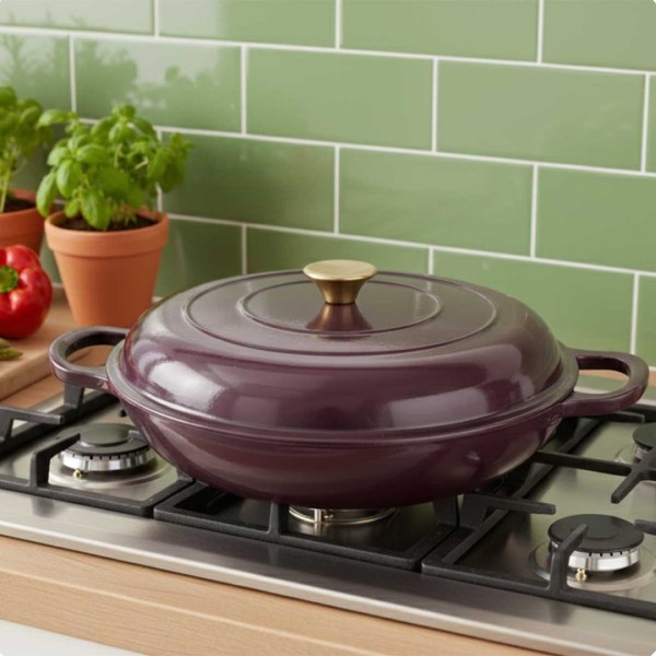 Garnek żeliwny emaliowany HAGE EGGPLANT (30 cm, 3 l)