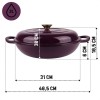 Garnek żeliwny emaliowany HAGE EGGPLANT (30 cm, 3 l)