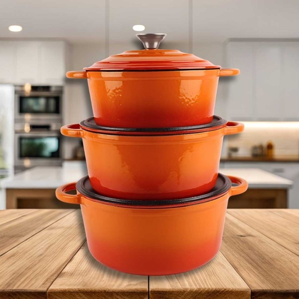 Garnek żeliwny HAGE ORANGE 22cm (3 l)