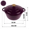 Emaliowany garnek żeliwny  HAGE EGGPLANT (22 cm, 3 l)