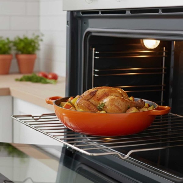 Емальована чавунна каструля плоска 30 см 3 л HAGE Orange