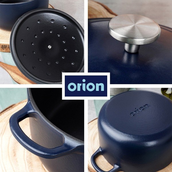 Garnek żeliwny z pokrywką Orion 113347 (22 cm, 3.3 l)