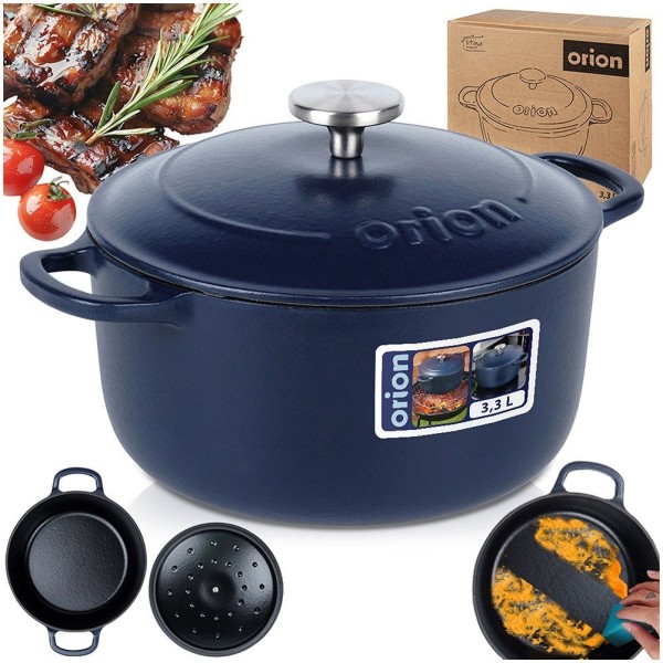 Garnek żeliwny z pokrywką Orion 113347 (22 cm, 3.3 l)